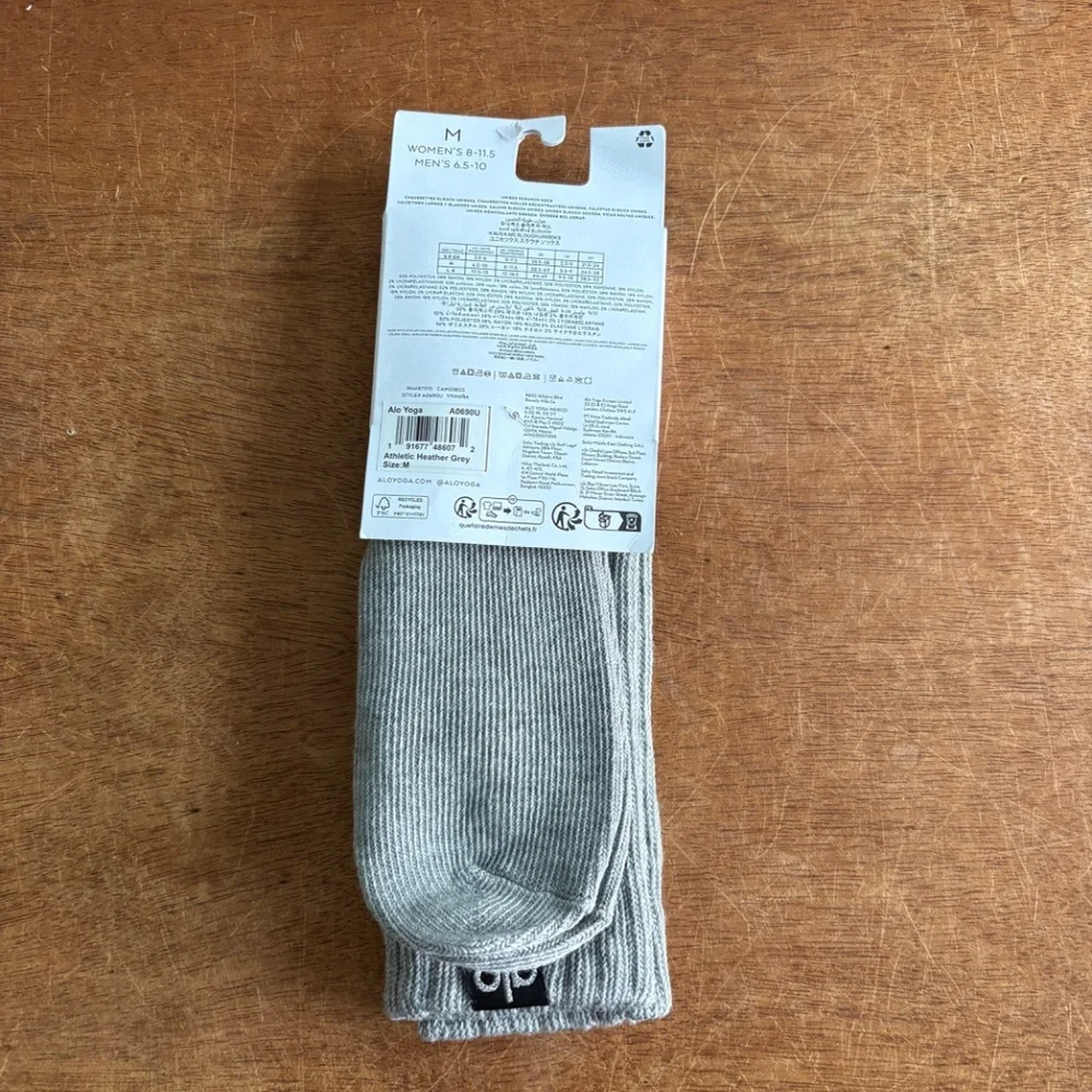 Alo yoga Unisex Scrunch Sock Athletic Heather Grey